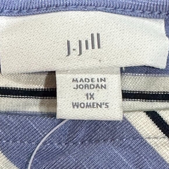 J. Jill Multi Directional‎ Stripe Short Sleeve Maxi Dress 1X Summer Sheath NWT - Picture 6 of 9